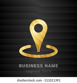 Map pointer Gold and Black silk fashion premium icon / Logo