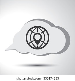 Map pointer GPS location flat sign icon
