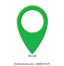 Map Pointer in Green Color, vector illustration isolated, eps