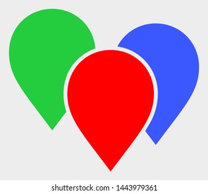 Map Pointer Group vector icon. A flat illustration design of Map Pointer Group icon on a white background.