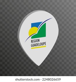 Map pointer with Guadeloupe flag. Vector illustration.