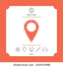 Map pointer halftone logo