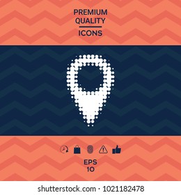 Map pointer halftone logo