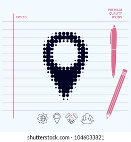 Map pointer halftone logo