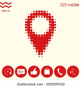 Map pointer halftone logo