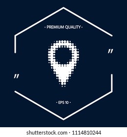 Map pointer halftone logo