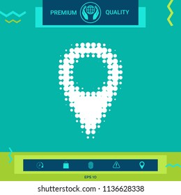Map pointer halftone logo