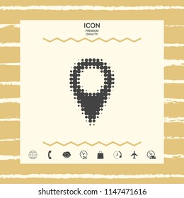 Map pointer halftone logo