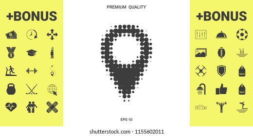 Map pointer halftone logo