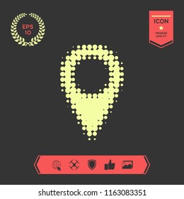 Map pointer halftone logo