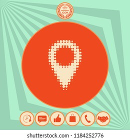 Map pointer halftone logo