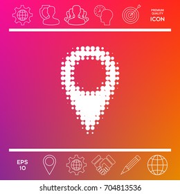 Map pointer halftone logo