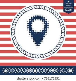 Map pointer halftone logo