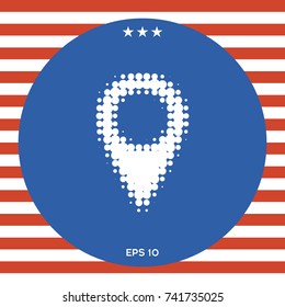 Map pointer halftone logo