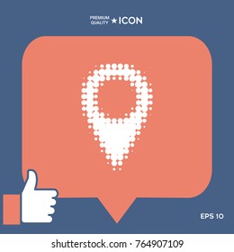 Map pointer halftone logo