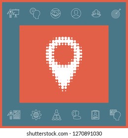 Map pointer halftone logo. Graphic elements for your design