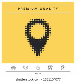 Map pointer halftone logo. Graphic elements for your design