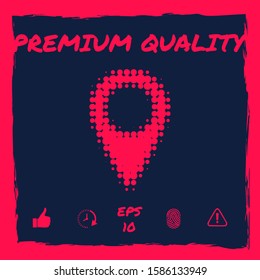 Map pointer halftone logo. Graphic elements for your design