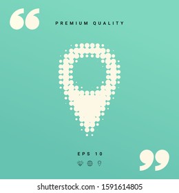 Map pointer halftone logo. Graphic elements for your design