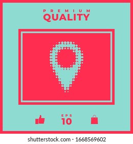 Map pointer halftone logo. Graphic elements for your design
