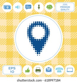 Map pointer halftone symbol