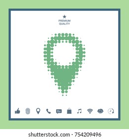 Map pointer halftone symbol