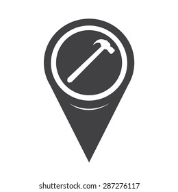 Map Pointer Hammer Icon