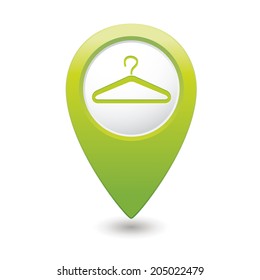 Map pointer with hanger icon.