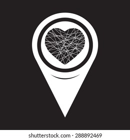 Map Pointer heart icon