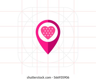 Map Pointer with Heart Icon