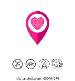 Map Pointer with Heart Icon