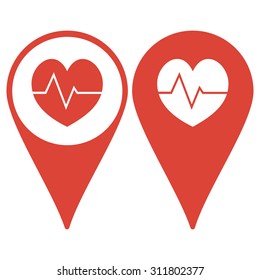 Map pointer. heart icon, Flat vector illustration. EPS 10