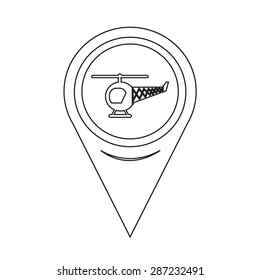 Map Pointer Helicopter Icon