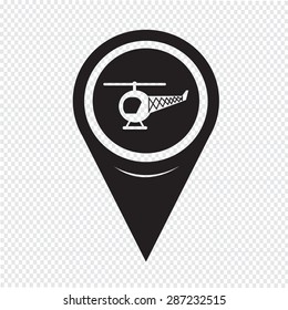 Map Pointer Helicopter Icon