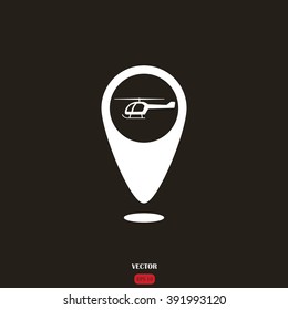 Map Pointer Helicopter Icon