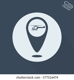 Map Pointer Helicopter Icon