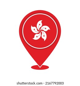 Map pointer Hongkong flag icon design vector