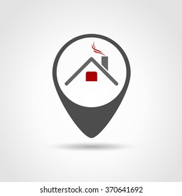 Map pointer with house