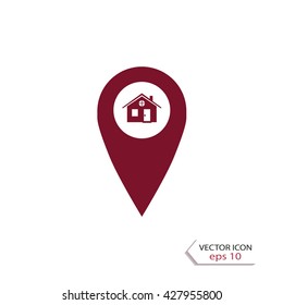 Map pointer with house