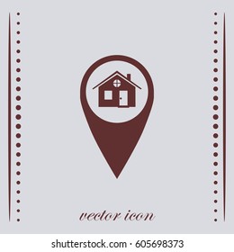 Map pointer with house