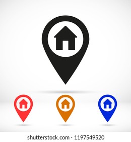 Map pointer house icon