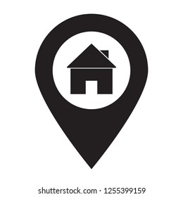 Map pointer house icon