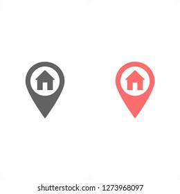 Map pointer house icon