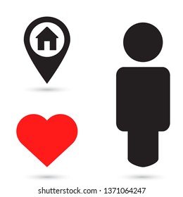 Map pointer house icon