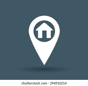 Map pointer house icon