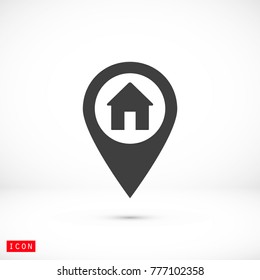 Map pointer house icon