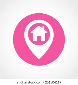 Map pointer house Icon Isolated on White Background