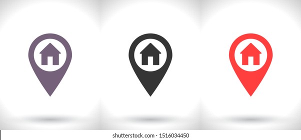 Map pointer house icon . Lorem Ipsum Illustration design - Shutterstock ID 1516034450