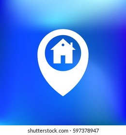 Map pointer house sign icon, Home location marker vector illustration