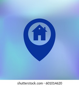 Map pointer house sign icon, Home location marker vector illustration